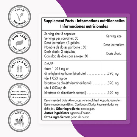 SUPER SMART - Supersmart DMAE Supplement 390Mg. 150 Capsulas - The Red Vitamin MX - Suplementos Alimenticios - {{ shop.shopifyCountryName }}