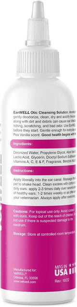 VETWELL - VetWELL Ear Cleaner for Dogs and Cats Sweet Pea Vanilla 8 Fl.Oz. - The Red Vitamin MX - Cuidado Del Oído De Perros - {{ shop.shopifyCountryName }}