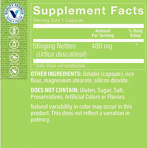 The Vitamin Shoppe Stinging Nettles 480Mg. 100 Capsulas