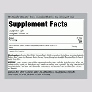 PIPING ROCK - Piping Rock Odorless Garlic Pills with High Allicin 180 Tabletas - The Red Vitamin MX - Suplementos Alimenticios - {{ shop.shopifyCountryName }}