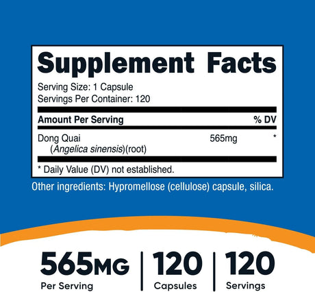 NUTRICOST - Nutricost Dong Quai 565Mg. 120 Capsulas - The Red Vitamin MX - Suplementos Alimenticios - {{ shop.shopifyCountryName }}