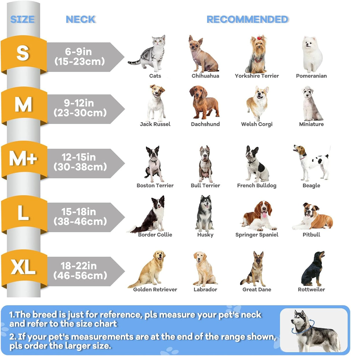 NoarWin 2-in-1 Inflatable Dog Cone Collar with Detachable Anti-Licking Shield GREY MEDIUM PLUS