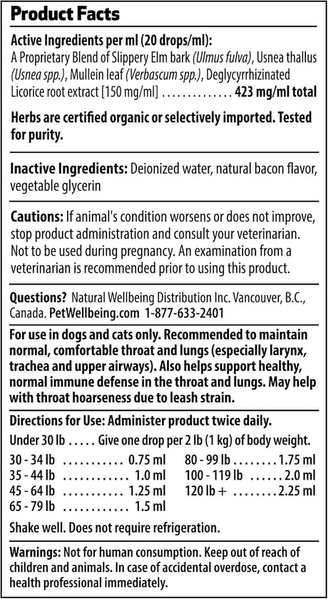 PET WELLBEING - Pet Wellbeing Throat Gold for Dogs 2 Fl.Oz. - The Red Vitamin MX - Medicamentos Sin Receta Para Perros - {{ shop.shopifyCountryName }}