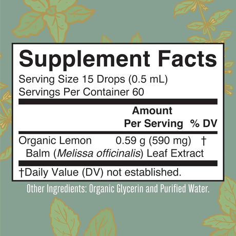 MARY RUTH ORGANICS - MaryRuth Organics Lemon Balm Leaf 30Ml. - The Red Vitamin MX - Suplementos Alimenticios - {{ shop.shopifyCountryName }}