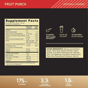 OPTIMUM NUTRITION - Optimum Nutrition Gold Standard Pre-Workout Fruit Punch 30 Servicios 300Gr. - The Red Vitamin MX - Suplementos Alimenticios - {{ shop.shopifyCountryName }}