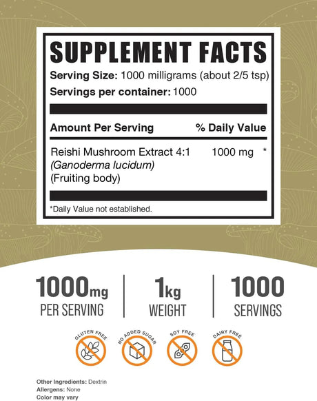 BULK SUPPLEMENTS - Bulk Supplements Reishi Mushroom Extract Powder 1 Kg. - The Red Vitamin MX - Suplementos Alimenticios - {{ shop.shopifyCountryName }}
