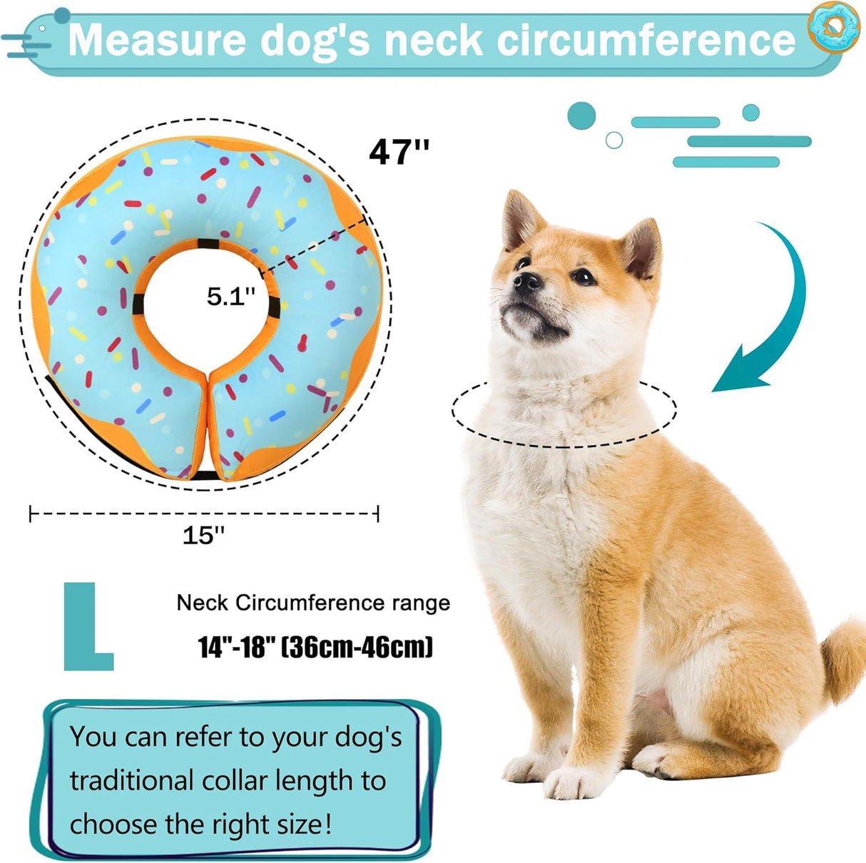 Cneo Recovery Donut Collar BLUE LARGE
