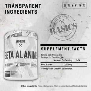 AXE & SLEDGE - Axe & Sledge Supplements Beta Alanine Basics Powder 100 Servicios 200Gr. - The Red Vitamin MX - Suplementos Alimenticios - {{ shop.shopifyCountryName }}