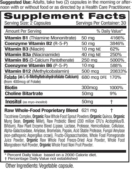 EMERALD LABS - EMERALD LABS B-Healthy Vegan Vitamin B Complex 60 Capsulas - The Red Vitamin MX - Suplementos Alimenticios - {{ shop.shopifyCountryName }}