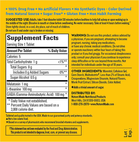 NATURE MADE - Nature Made Wellblends Back To Sleep Lower Dose Melatonin 1Mg. 40 Tabletas - The Red Vitamin MX - Suplementos Alimenticios - {{ shop.shopifyCountryName }}