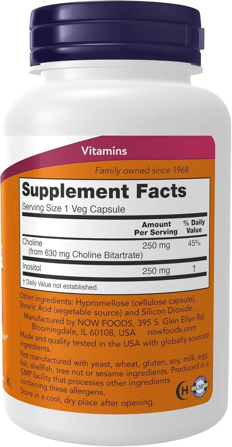 NOW SUPPLEMENTS - Now Supplements Choline & Inositol 500Mg. 100 Capsulas - The Red Vitamin MX - Suplementos Alimenticios - {{ shop.shopifyCountryName }}