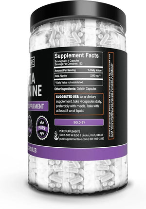 PURE ORIGINAL INGREDIENTS - Pure Original Ingredients Beta Alanine 730 Capsulas - The Red Vitamin MX - Suplementos Alimenticios - {{ shop.shopifyCountryName }}