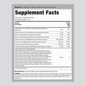 PIPING ROCK - Piping Rock B Complex with Whole Food Fruits & Veggies 200 Capsulas - The Red Vitamin MX - Suplementos Alimenticios - {{ shop.shopifyCountryName }}