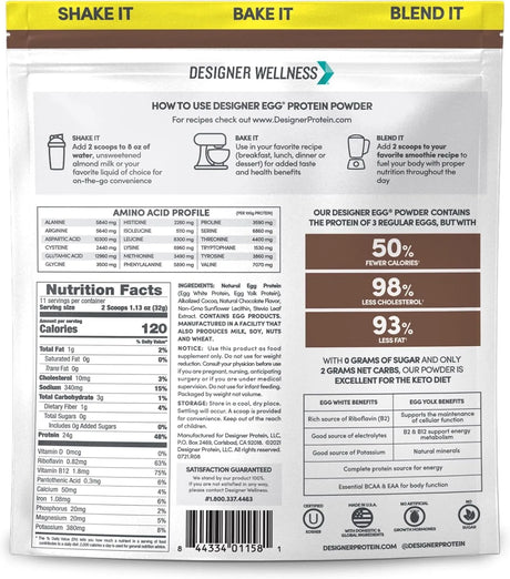 DESIGNER WELLNESS - Designer Wellness Designer Egg Natural Egg Yolk & Egg White Protein Powder Dutch Chocolate 352Gr. - The Red Vitamin MX - Suplementos Alimenticios - {{ shop.shopifyCountryName }}