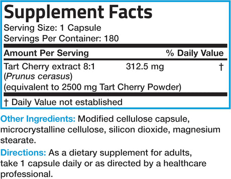 Bronson Tart Cherry Extract 2500Mg. 180 Capsulas