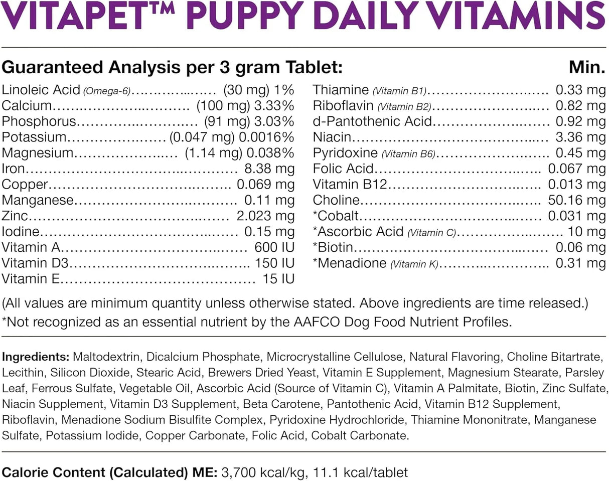 NATURVET - NaturVet VitaPet Puppy Daily Vitamins Plus Breath Aid for Puppies 60 Tabletas Masticables - The Red Vitamin MX - Multivitamínicos Para Perros - {{ shop.shopifyCountryName }}