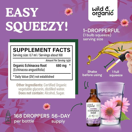 WILD & ORGANIC - Wild & Organic Echinacea Drops 4 Fl.Oz. - The Red Vitamin MX - Suplementos Alimenticios - {{ shop.shopifyCountryName }}