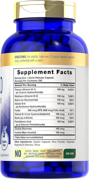 CARLYLE - Carlyle B-100 Complex 250 Capsulas - The Red Vitamin MX - Suplementos Alimenticios - {{ shop.shopifyCountryName }}
