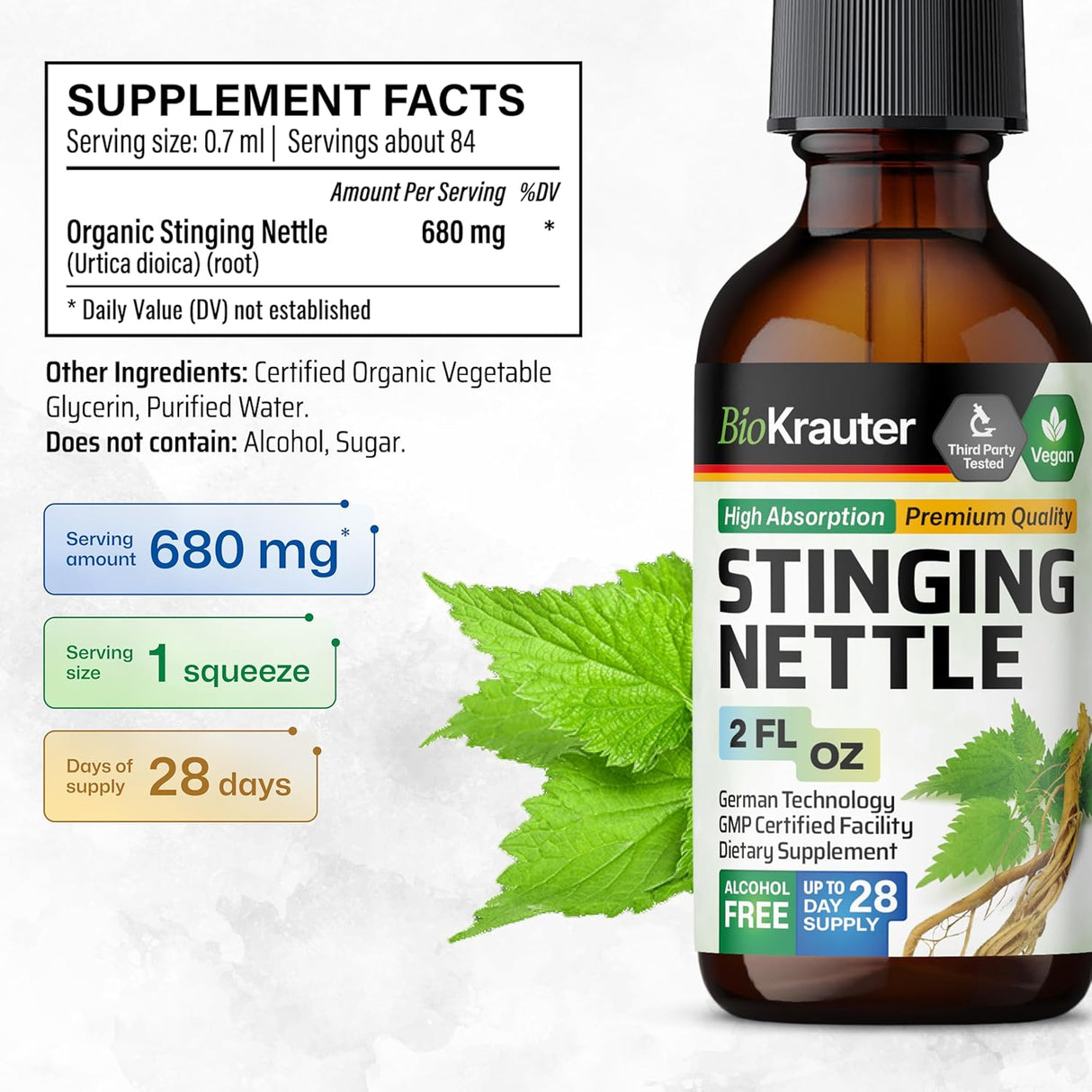 BIOKRAUTER - BIO KRAUTER Stinging Nettle Tincture 2 Fl.Oz. - The Red Vitamin MX - Suplementos Alimenticios - {{ shop.shopifyCountryName }}