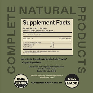 COMPLETE NATURAL PRODUCTS - Complete Natural Products Pure Organic Inulin Powder 227Gr. - The Red Vitamin MX - Suplementos Alimenticios - {{ shop.shopifyCountryName }}