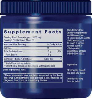 LIFE EXTENSION - Life Extension D-Ribose Powder 150Gr. - The Red Vitamin MX - Suplementos Alimenticios - {{ shop.shopifyCountryName }}