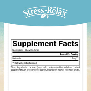 NATURAL FACTORS - Natural Factors Stress-Relax Melatonin 5Mg. 90 Tabletas Masticables - The Red Vitamin MX - Suplementos Alimenticios - {{ shop.shopifyCountryName }}