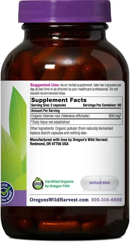 OREGON'S WILD HARVEST - Oregon's Wild Harvest Certified Organic Valerian 900Mg. 180 Capsulas - The Red Vitamin MX - Suplementos Alimenticios - {{ shop.shopifyCountryName }}