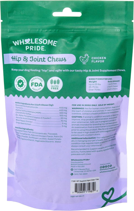 WHOLESOME PRIDE - Wholesome Pride Hip & Joint Supplement for Dogs 90 Masticables - The Red Vitamin MX - Cuidado De Cadera Y Articulaciones Para Perros - {{ shop.shopifyCountryName }}