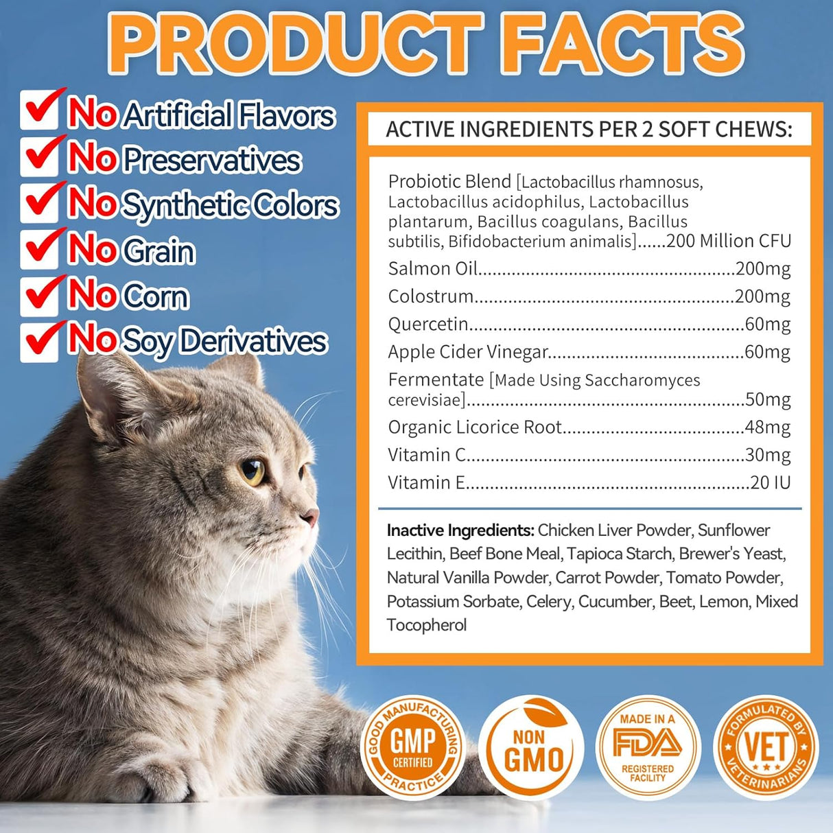Carmelie Cat Allergy Relief Chews Chicken Flavor 200 Masticables