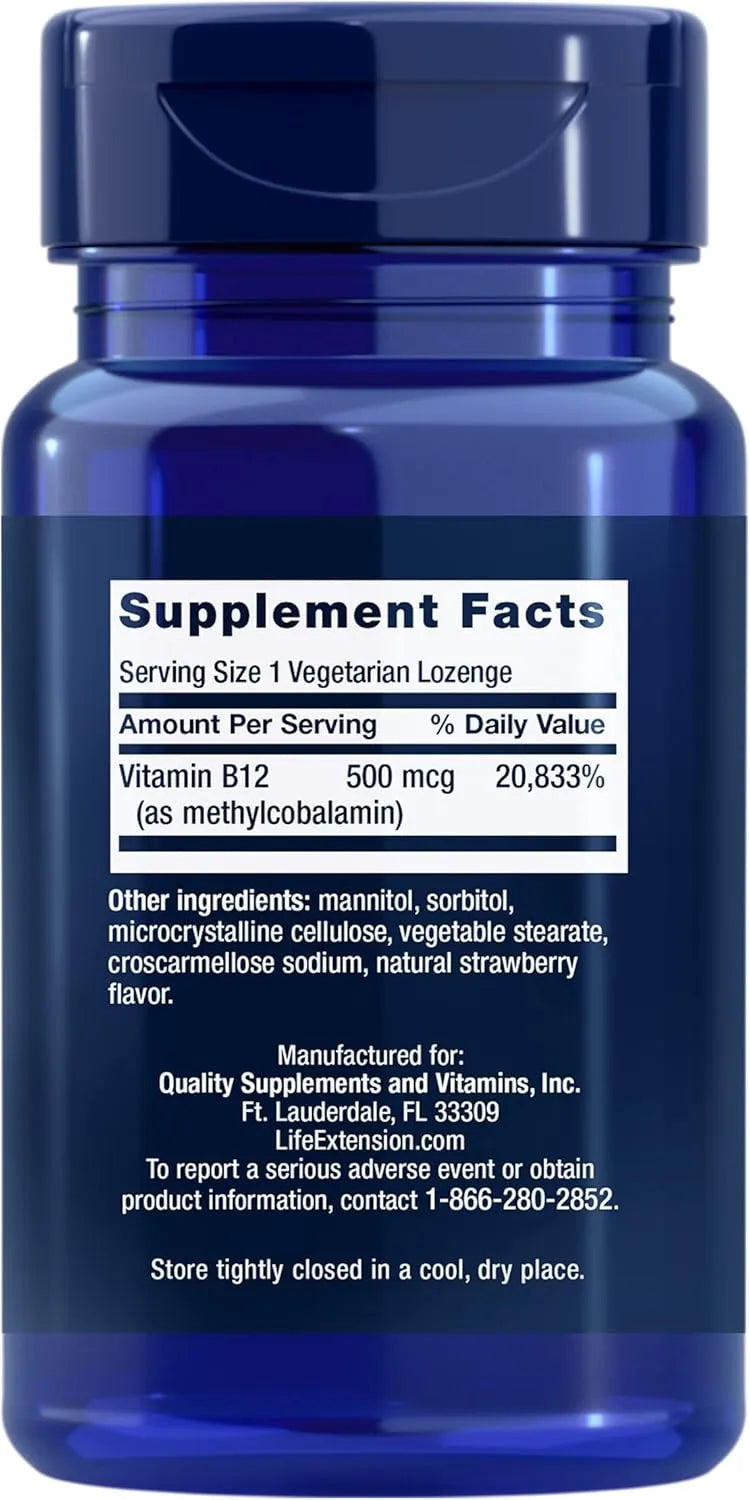 LIFE EXTENSION - Life Extension Vitamin B12 Methylcobalamin 500mcg 100 Tabletas 2 Pack - The Red Vitamin MX - Suplementos Alimenticios - {{ shop.shopifyCountryName }}
