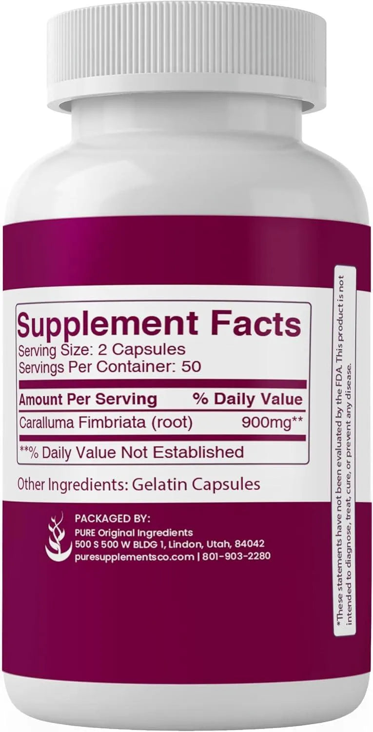 PURE ORIGINAL INGREDIENTS - Pure Original Ingredients Caralluma Fimbriata 100 Capsulas - The Red Vitamin MX - Suplementos Alimenticios - {{ shop.shopifyCountryName }}