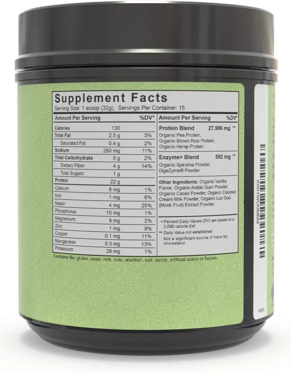 ALAYA NATURALS - Alaya Naturals Organic Plant Based Protein Powder Vanilla 480Gr. - The Red Vitamin MX - Suplementos Alimenticios - {{ shop.shopifyCountryName }}