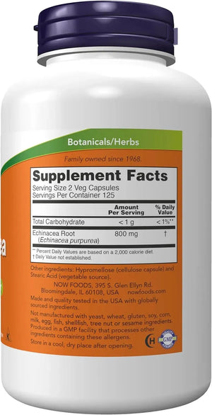 NOW SUPPLEMENTS - NOW Supplements Echinacea 400Mg. 250 Capsulas - The Red Vitamin MX - Suplementos Alimenticios - {{ shop.shopifyCountryName }}