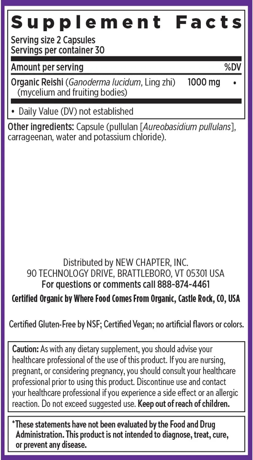 NEW CHAPTER - New Chapter Reishi Mushroom 60 Capsulas - The Red Vitamin MX - Suplementos Alimenticios - {{ shop.shopifyCountryName }}