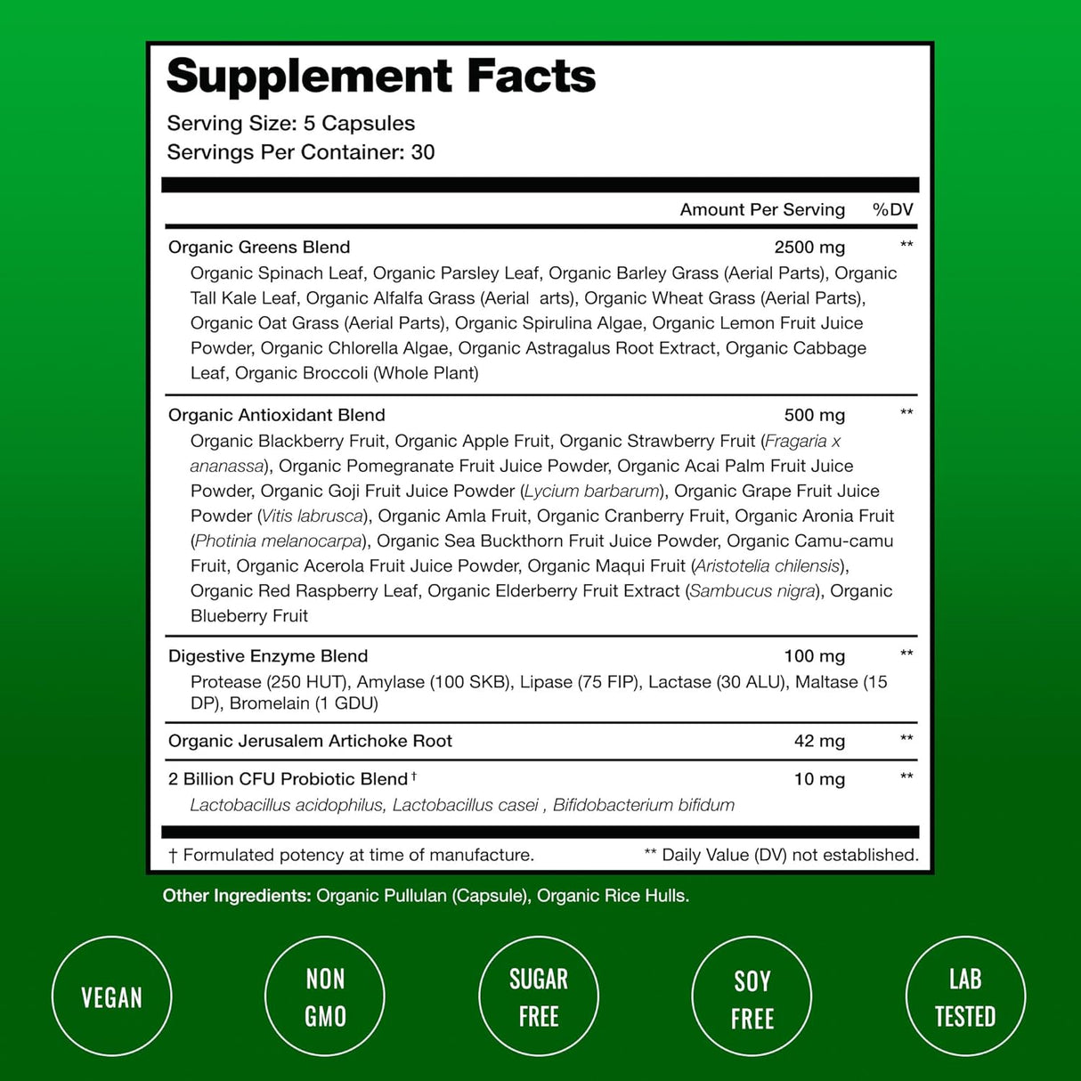 NutraChamps Super Greens 150 Capsulas