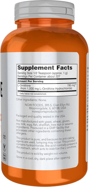 NOW SPORTS - NOW Foods Sports Nutrition L- Ornithine Powder 227Gr. - The Red Vitamin MX - Suplementos Alimenticios - {{ shop.shopifyCountryName }}