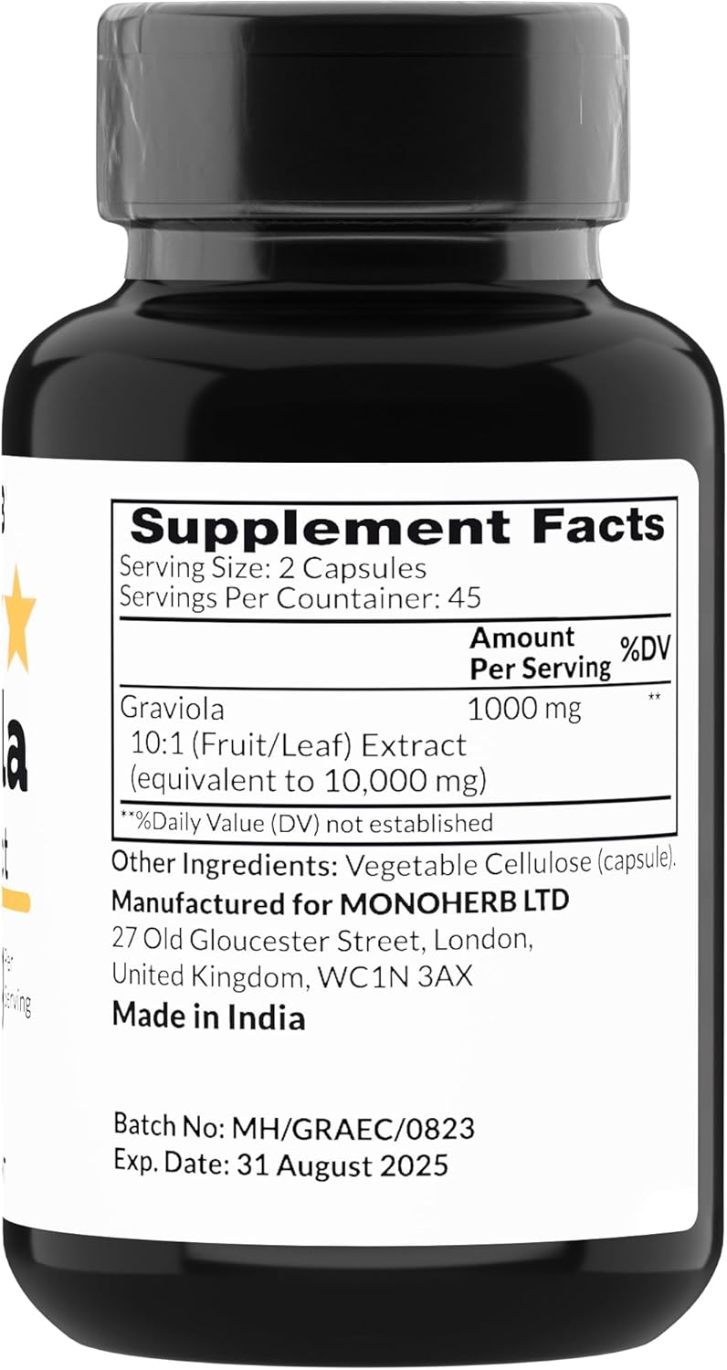 Monoherb Graviola Extract 1000Mg. 90 Capsulas