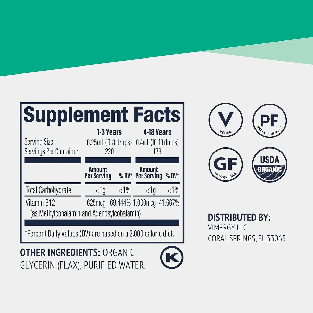 VIMERGY - Vimergy Organic Liquid Vitamin B12 55Ml. - The Red Vitamin MX - Suplementos Alimenticios - {{ shop.shopifyCountryName }}