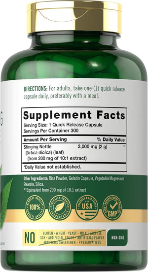 CARLYLE - Carlyle Stinging Nettle Leaf Extract 2000Mg. 300 Capsulas - The Red Vitamin MX - Suplementos Alimenticios - {{ shop.shopifyCountryName }}