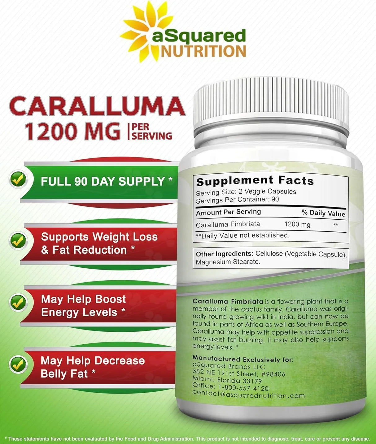 ASQUARED NUTRITION - aSquared Nutrition Caralluma Fimbriata 1200Mg. 180 Capsulas - The Red Vitamin MX - Suplementos Alimenticios - {{ shop.shopifyCountryName }}