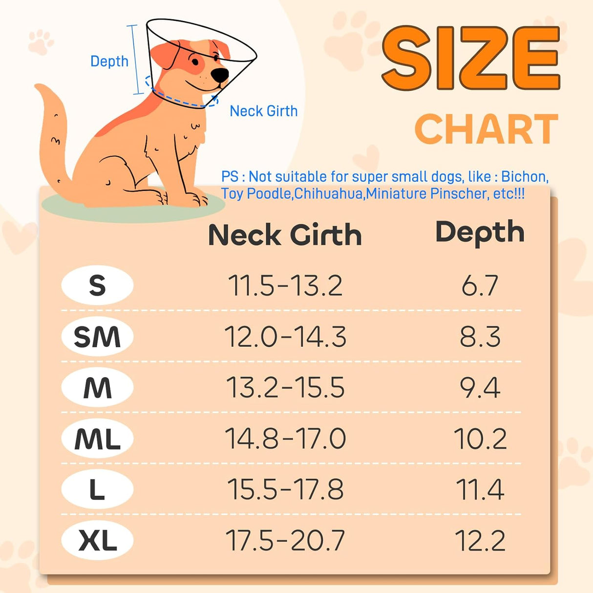 RUNEAP Soft Elizabethan Dog Cone Collar M