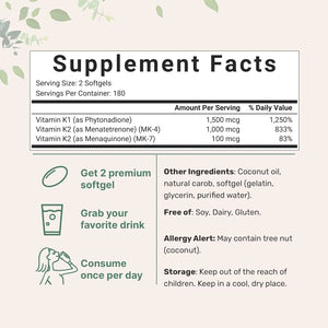 MICRO INGREDIENTS - Micro Ingredients Super Vitamin K Complex 360 Capsulas Blandas - The Red Vitamin MX - Suplementos Alimenticios - {{ shop.shopifyCountryName }}