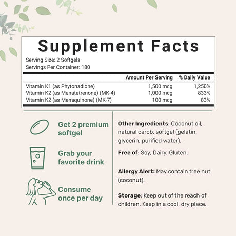 MICRO INGREDIENTS - Micro Ingredients Super Vitamin K Complex 360 Capsulas Blandas - The Red Vitamin MX - Suplementos Alimenticios - {{ shop.shopifyCountryName }}