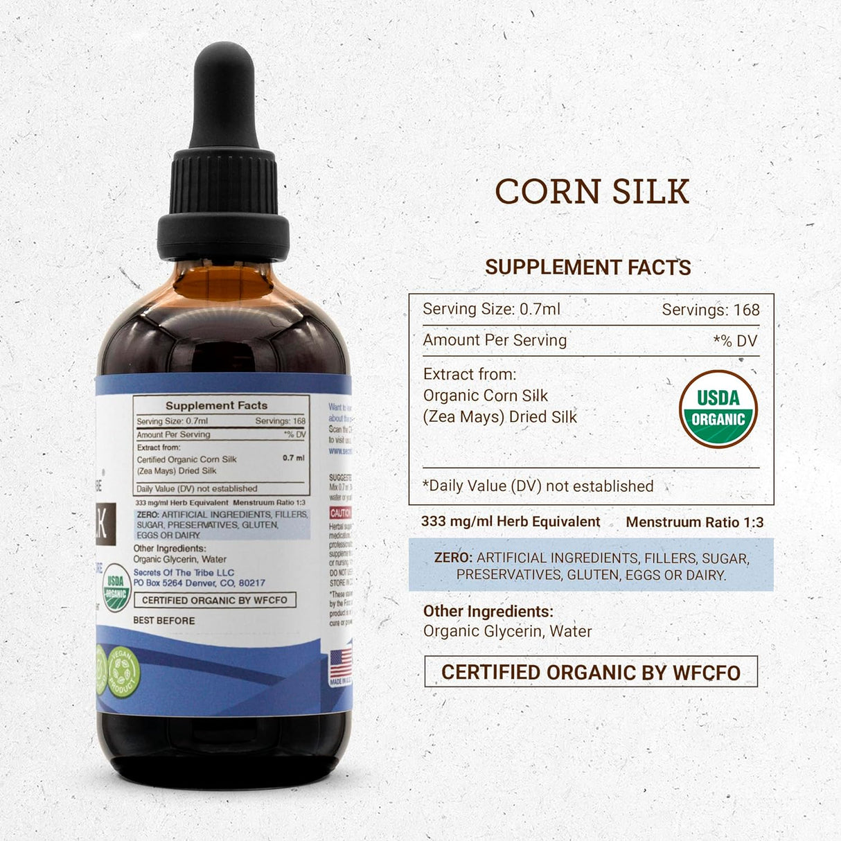 Secrets of the Tribe Corn Silk Tincture Alcohol-Free Extract 4 Fl.Oz.