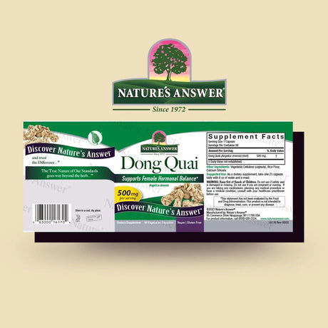 NATURE´S ANSWER - Nature's Answer Dong Quai Root 1000Mg. 90 Capsulas - The Red Vitamin MX - Suplementos Alimenticios - {{ shop.shopifyCountryName }}
