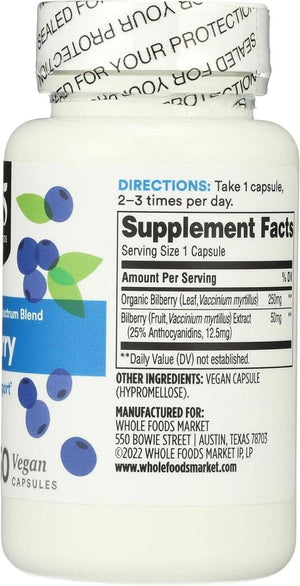 365 - 365 By Whole Foods Market Bilberry 60 Capsulas - The Red Vitamin MX - Suplementos Alimenticios - {{ shop.shopifyCountryName }}