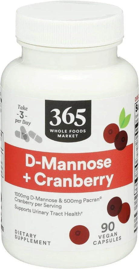 365 - 365 by Whole Foods Market D-Mannose With Cranberry 90 Capsulas - The Red Vitamin MX - Suplementos Alimenticios - {{ shop.shopifyCountryName }}