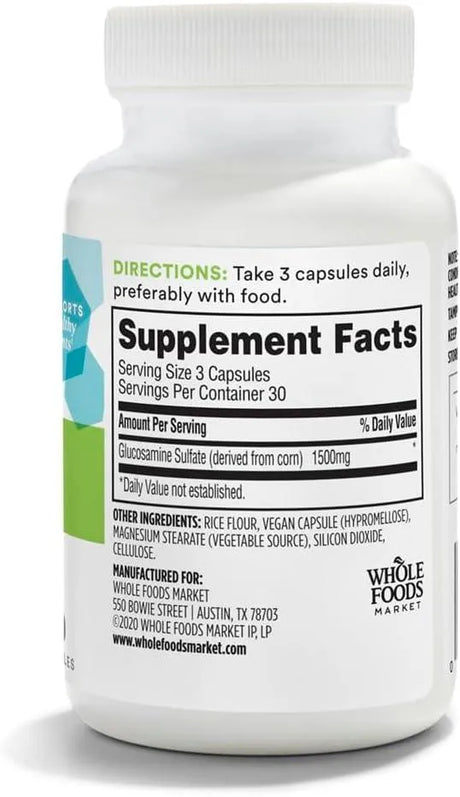 365 - 365 by Whole Foods Market Glucosamine Sulfate 90 Capsulas - The Red Vitamin MX - Suplementos Alimenticios - {{ shop.shopifyCountryName }}