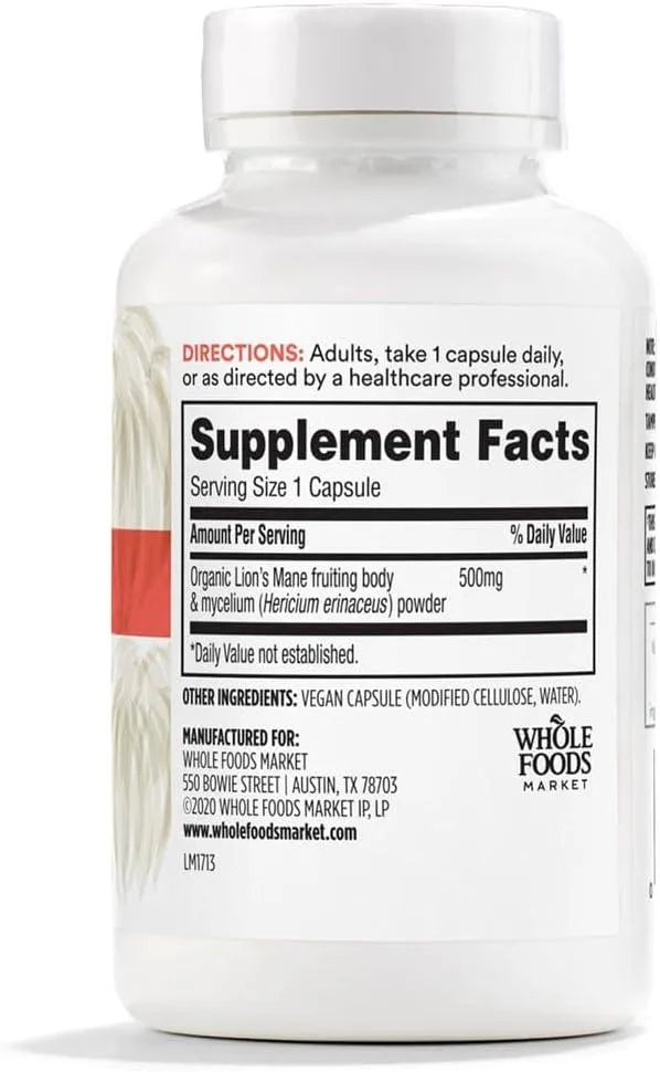 365 - 365 by Whole Foods Market Lion's Mane 500Mg 90 Capsulas - The Red Vitamin MX - Suplementos Alimenticios - {{ shop.shopifyCountryName }}