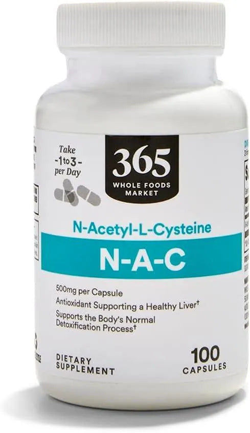 365 - 365 by Whole Foods Market N-Acetyl L-Cysteine 500Mg. 100 Capsulas - The Red Vitamin MX - Suplementos Alimenticios - {{ shop.shopifyCountryName }}